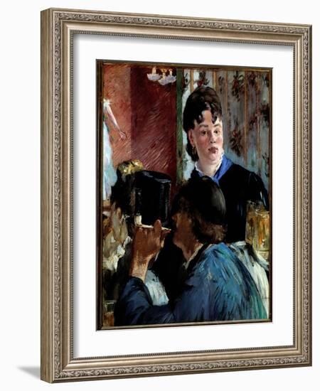 The Bock Waitress - Oil on Canvas, 1878-Edouard Manet-Framed Giclee Print