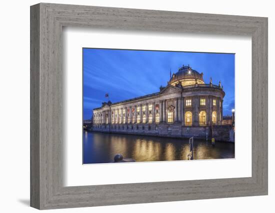 The Bode Museum on the Museum's Island in the Centre of Berlin. the River Spree in the Foreground.-David Bank-Framed Photographic Print