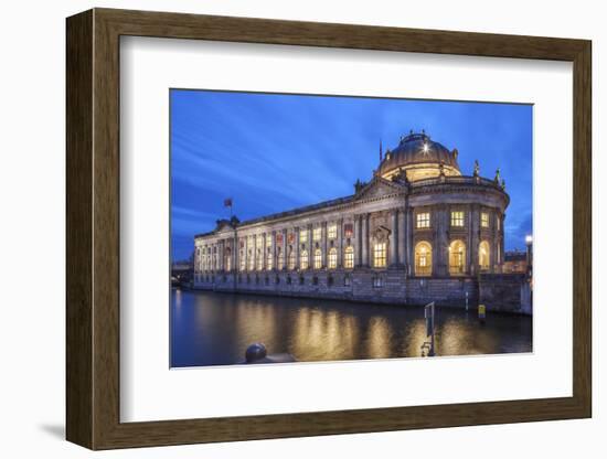 The Bode Museum on the Museum's Island in the Centre of Berlin. the River Spree in the Foreground.-David Bank-Framed Photographic Print