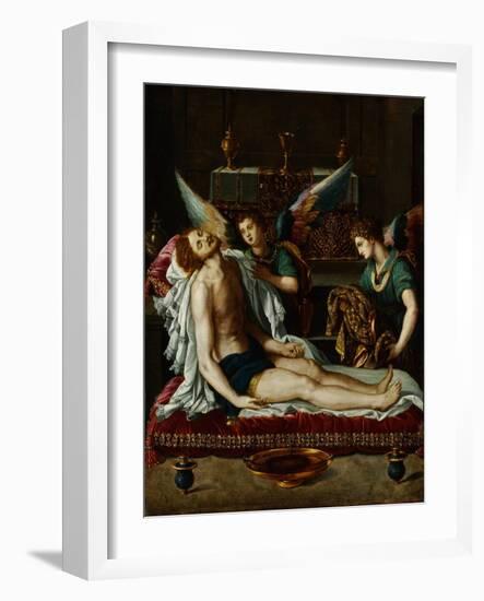 The Body of Christ Anointed by Two Angels-Alessandro Allori-Framed Giclee Print