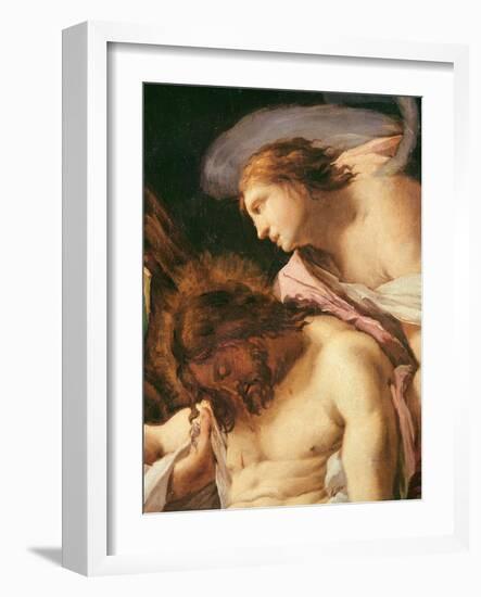 The Body of Christ Entombed (Detail of the Head of Christ and the Angel) (Oil on Canvas)-Francisco Jose de Goya y Lucientes-Framed Giclee Print