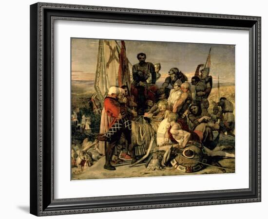 The Body of Harold Brought before William the Conqueror, 1844-61-Ford Madox Brown-Framed Giclee Print