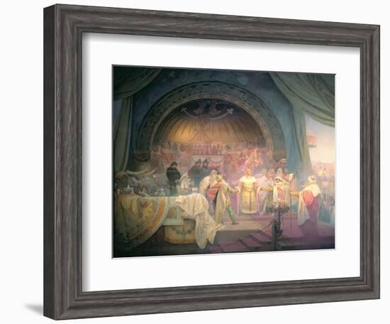 The Bohemian King Premysl Otakar II (D.1278), from the 'Slav Epic', 1924-Alphonse Mucha-Framed Giclee Print