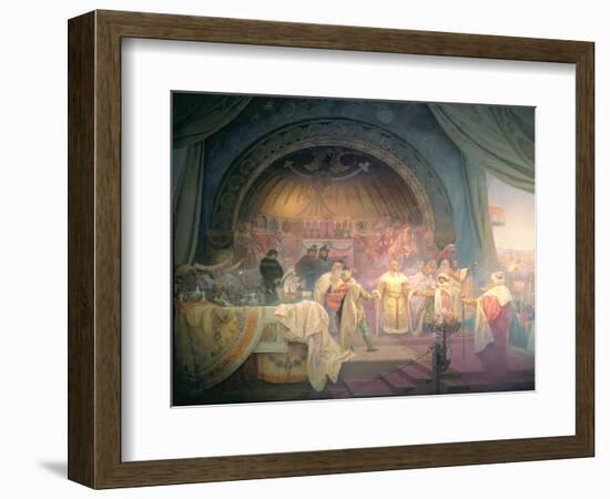 The Bohemian King Premysl Otakar II (D.1278), from the 'Slav Epic', 1924-Alphonse Mucha-Framed Giclee Print