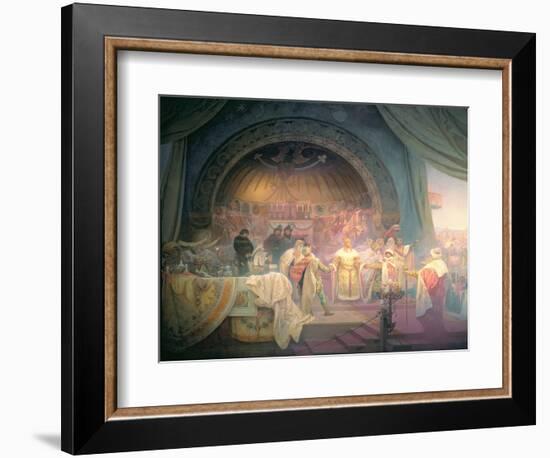 The Bohemian King Premysl Otakar II (D.1278), from the 'Slav Epic', 1924-Alphonse Mucha-Framed Giclee Print