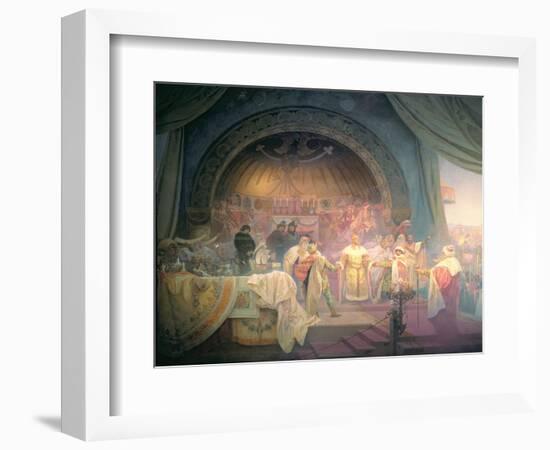 The Bohemian King Premysl Otakar II (D.1278), from the 'Slav Epic', 1924-Alphonse Mucha-Framed Giclee Print