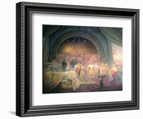 The Bohemian King Premysl Otakar II (D.1278), from the 'Slav Epic', 1924-Alphonse Mucha-Framed Giclee Print