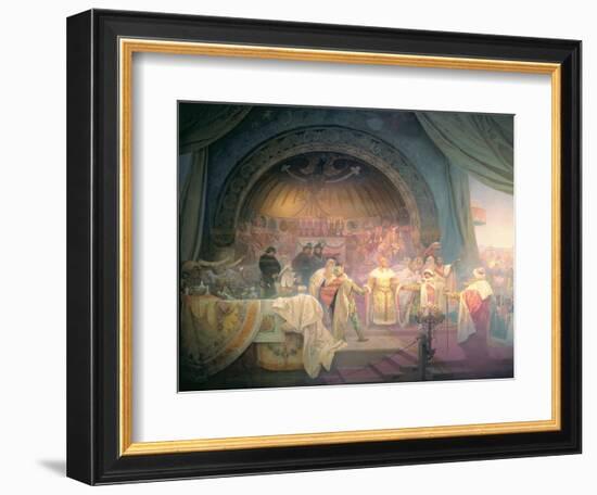 The Bohemian King Premysl Otakar II (D.1278), from the 'Slav Epic', 1924-Alphonse Mucha-Framed Giclee Print