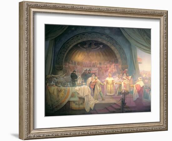 The Bohemian King Premysl Otakar II (D.1278), from the 'Slav Epic', 1924-Alphonse Mucha-Framed Giclee Print