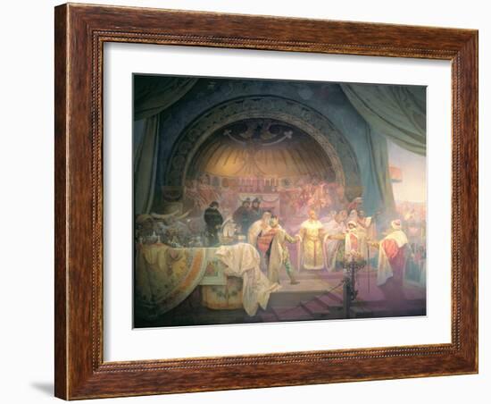 The Bohemian King Premysl Otakar II (D.1278), from the 'Slav Epic', 1924-Alphonse Mucha-Framed Giclee Print