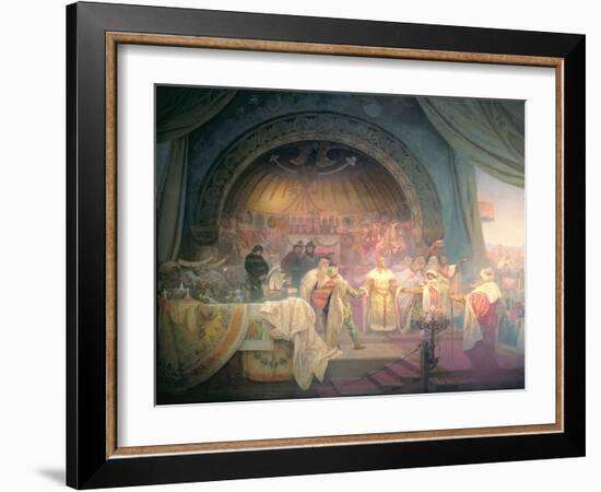 The Bohemian King Premysl Otakar II (D.1278), from the 'Slav Epic', 1924-Alphonse Mucha-Framed Giclee Print