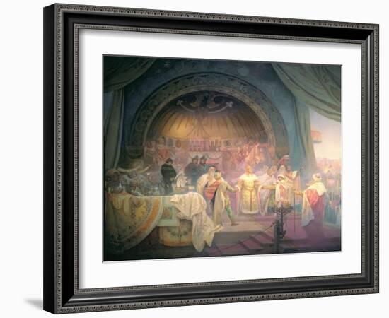 The Bohemian King Premysl Otakar II (D.1278), from the 'Slav Epic', 1924-Alphonse Mucha-Framed Giclee Print