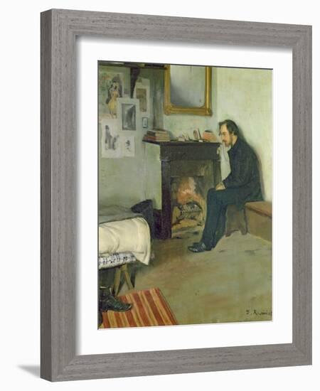 The Bohemian (Portrait of Erik Satie in His Studio in Montmartre), 1891-Santiago Rusinol i Prats-Framed Giclee Print