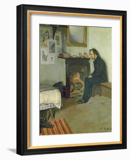 The Bohemian (Portrait of Erik Satie in His Studio in Montmartre), 1891-Santiago Rusinol i Prats-Framed Giclee Print