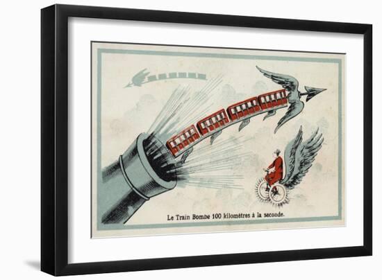 The Bomb Train - 100 Kilometres Per Second-null-Framed Giclee Print