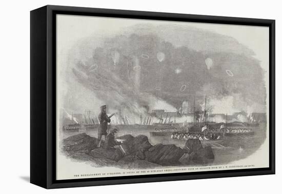 The Bombardment of Sveaborg, Burning of the 60 Gun-Boat Sheds, Sketched from an Opposite Rock-John Wilson Carmichael-Framed Premier Image Canvas