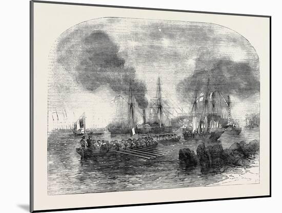 The Bombardment of Sveaborg: French Gun Boats Going to the Battery with Shot and Shell-John Wilson Carmichael-Mounted Giclee Print