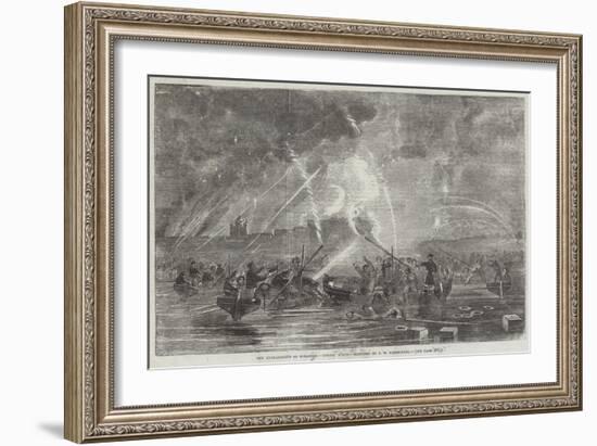 The Bombardment of Sveaborg, Rocket Boats-John Wilson Carmichael-Framed Giclee Print