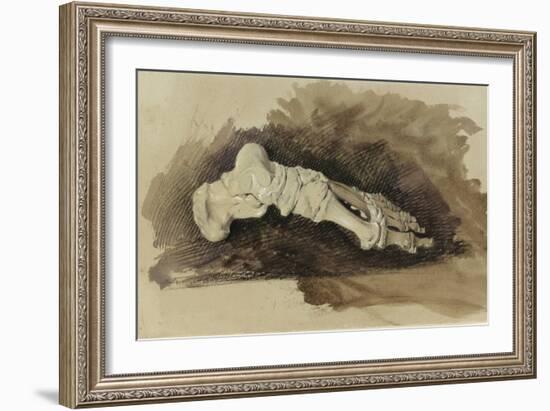 The Bones of a Female Human's Foot (Pencil with W/C and Bodycolour on Paper)-John Ruskin-Framed Giclee Print