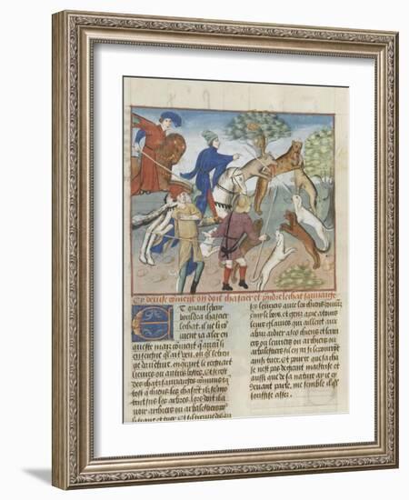 The Book of Gaston Phoebus Hunting: Hunting Wild Cats-null-Framed Giclee Print