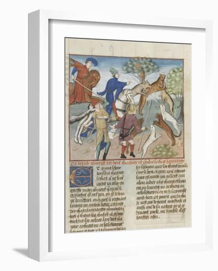 The Book of Gaston Phoebus Hunting: Hunting Wild Cats-null-Framed Giclee Print