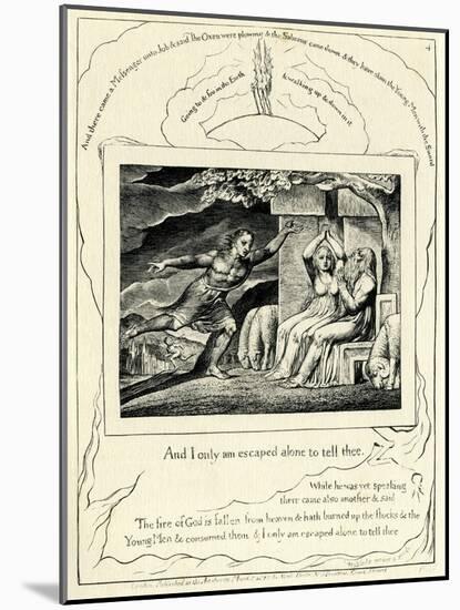 The Book of Job 1: 16 Illustrated by William Blake-William Blake-Mounted Giclee Print