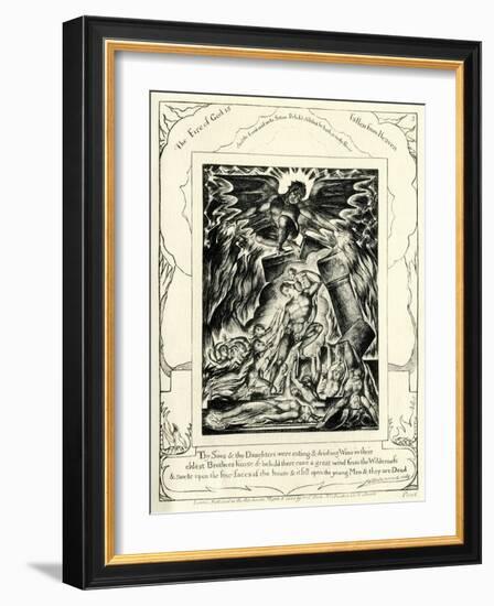 The Book of Job 1: 18-19 by William Blake-William Blake-Framed Giclee Print