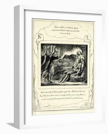 The Book of Job 2: 10 &12-William Blake-Framed Giclee Print