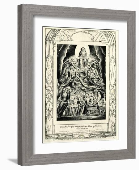 The Book of Job 29:5 by William Blake-William Blake-Framed Giclee Print