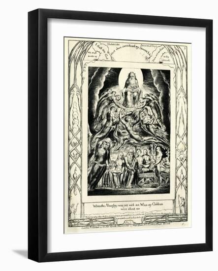 The Book of Job 29:5 by William Blake-William Blake-Framed Giclee Print