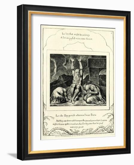 The Book of Job 3: 3 & 9 & 2: 13-William Blake-Framed Giclee Print