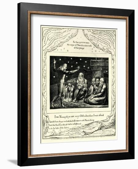 The Book of Job 32:6 illustrated by William Blake-William Blake-Framed Giclee Print
