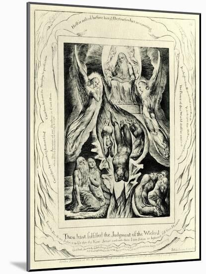 The Book of Job 36:17 illustrated by William Blake-William Blake-Mounted Giclee Print