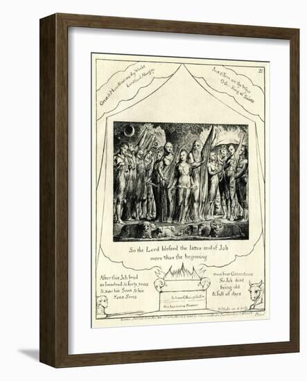 The Book of Job 42:12 illustrated by William Blake-William Blake-Framed Giclee Print