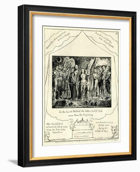 The Book of Job 42:12 illustrated by William Blake-William Blake-Framed Giclee Print