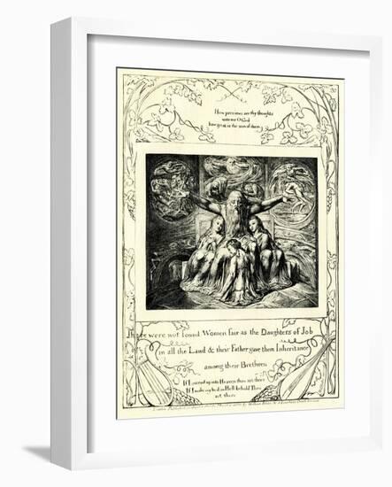 The Book of Job 42:15 illustrated by William Blake-William Blake-Framed Giclee Print