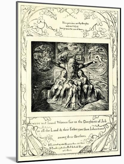 The Book of Job 42:15 illustrated by William Blake-William Blake-Mounted Giclee Print
