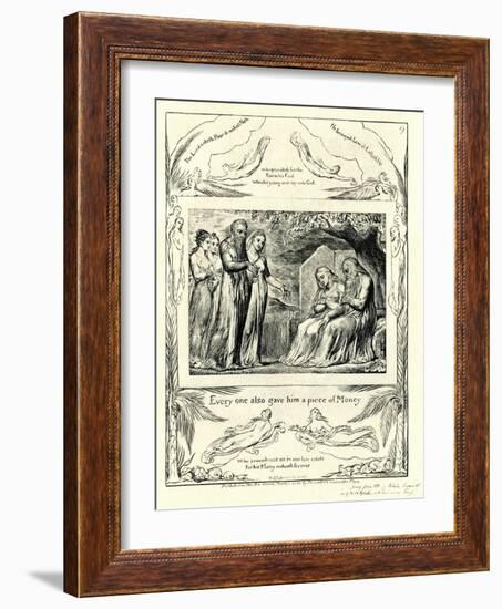The Book of Job42:11 illustrated by william Blake-William Blake-Framed Giclee Print