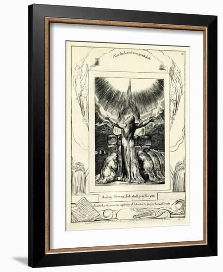 The Book of Job42:8 illustrated by william Blake-William Blake-Framed Giclee Print