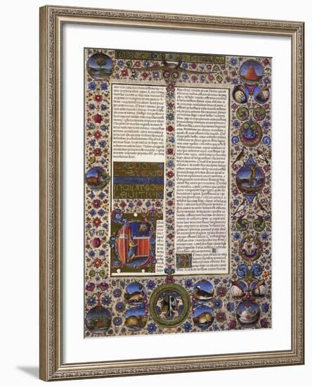 The Book of Leviticus, First Volume of Bible of Borso D'Este, Illuminated by Taddeo Crivelli-null-Framed Giclee Print