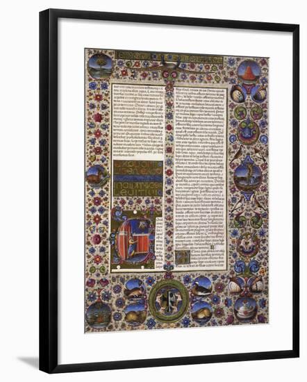 The Book of Leviticus, First Volume of Bible of Borso D'Este, Illuminated by Taddeo Crivelli-null-Framed Giclee Print