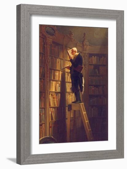 The Book Worm, about 1850-Carl Spitzweg-Framed Premium Giclee Print