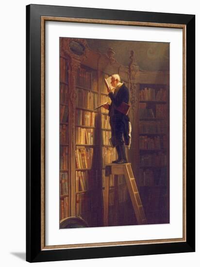 The Book Worm, about 1850-Carl Spitzweg-Framed Premium Giclee Print