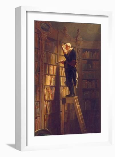 The Book Worm, about 1850-Carl Spitzweg-Framed Premium Giclee Print