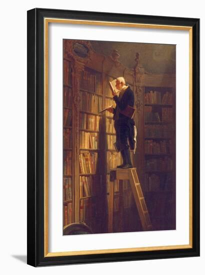 The Book Worm, about 1850-Carl Spitzweg-Framed Premium Giclee Print