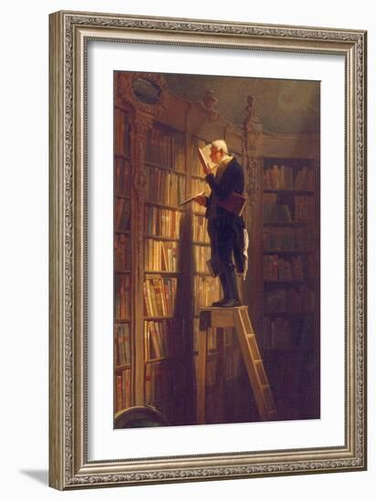 The Book Worm, about 1850-Carl Spitzweg-Framed Giclee Print