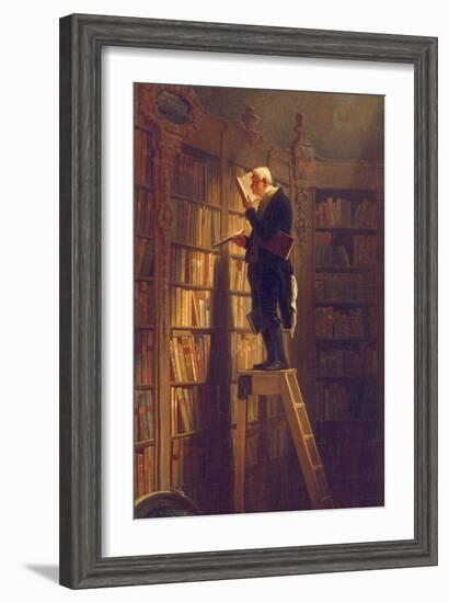 The Book Worm, about 1850-Carl Spitzweg-Framed Giclee Print