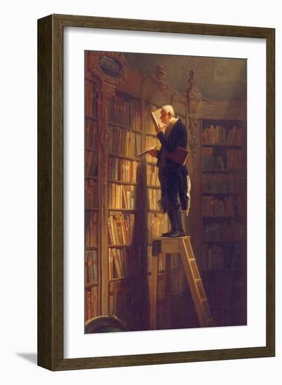 The Book Worm, about 1850-Carl Spitzweg-Framed Giclee Print