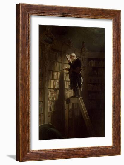 The Bookworm, c.1850-Carl Spitzweg-Framed Giclee Print