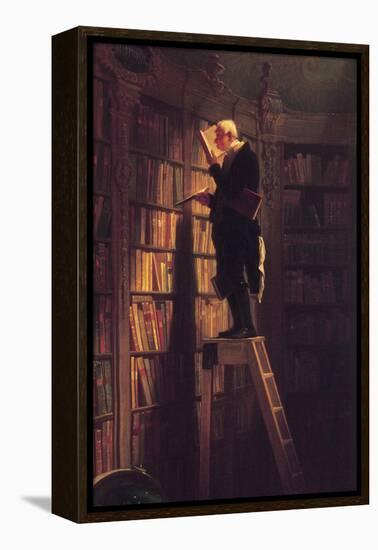 The Bookworm-Carl Spitzweg-Framed Stretched Canvas